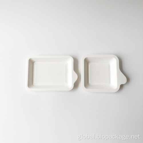 Paper Cake Holder Disposable square bagasse cake holder Manufactory